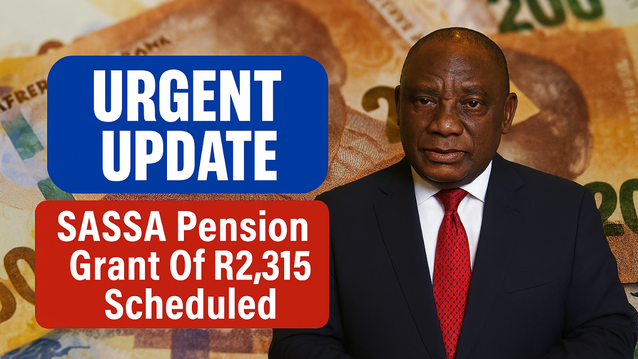 SASSA Pension Grant R2,315 for August 20, 2025